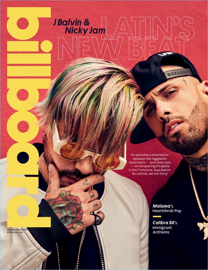 J Balvin and Nicky Jam covers the most recent issue of Billboard magazine.