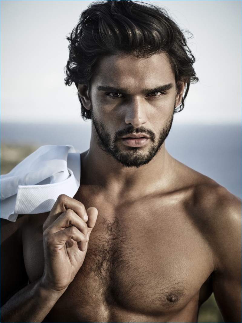 Leading model Marlon Teixeira stars in the Jimmy Choo Man Ice fragrance campaign.
