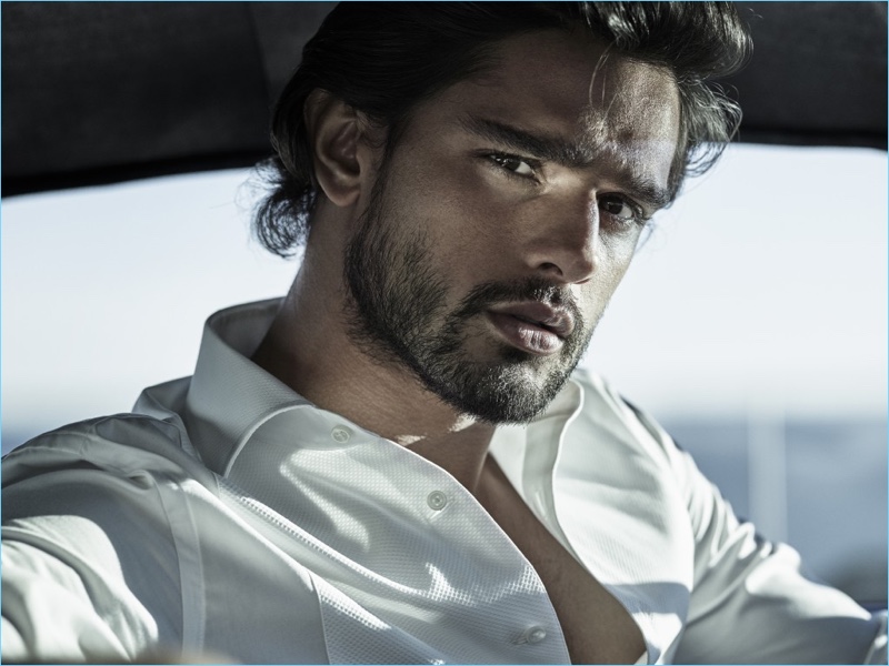 Model Marlon Teixeira stars in the Jimmy Choo Man Ice fragrance campaign.