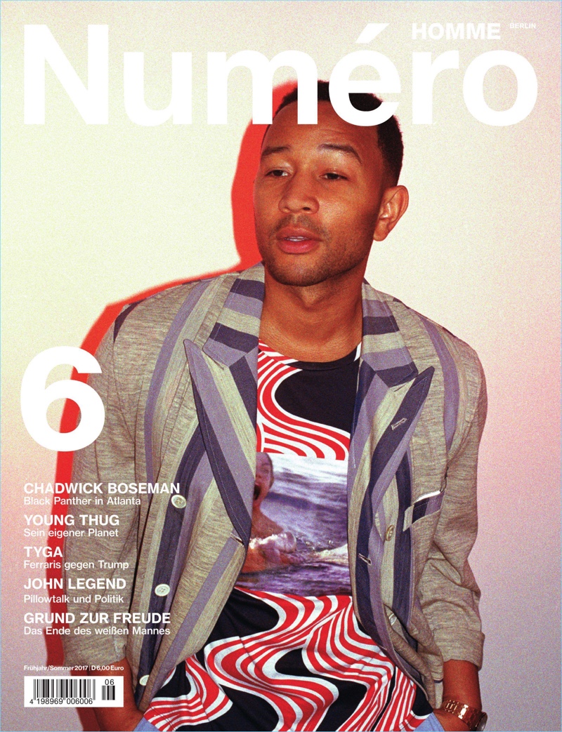 John Legend covers the spring-summer 2017 issue of Numéro Homme Berlin.