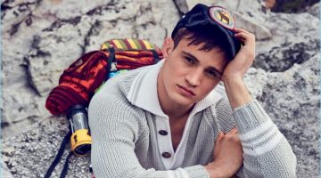 Julian Schneyder wears fashions from the likes of Hermes and Moncler for a hiking-inspired editorial.