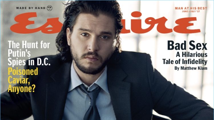 Kit Harington suits up for the June/July 2017 cover of Esquire.