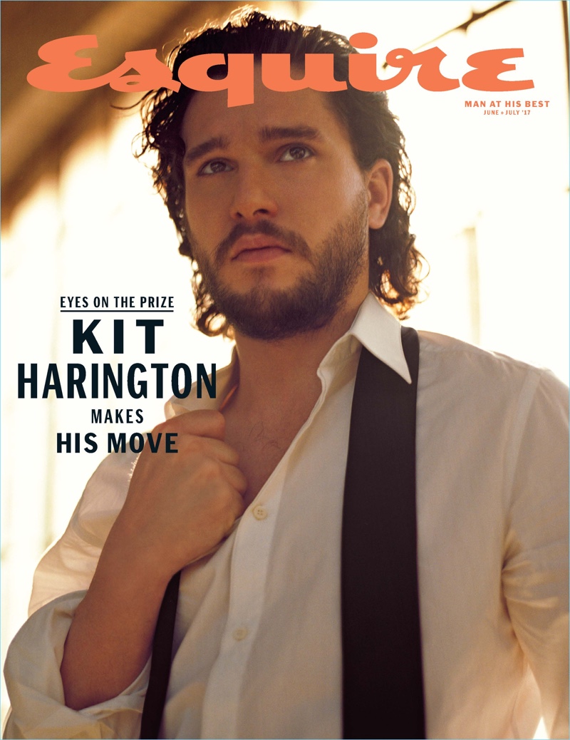 Norman Jean Roy photographs Kit Harington for the subscriber's cover of Esquire's most recent issue.
