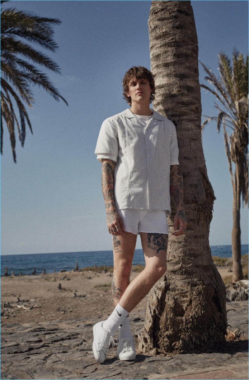 Leebo Freeman takes to the beach for Fox Haus' summer 2017 campaign.