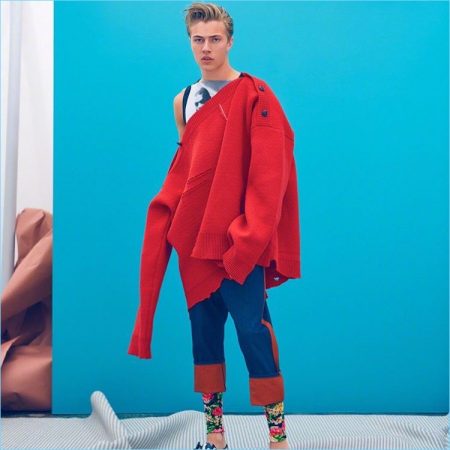 Lucky Blue Smith Covers Grazia China, Models Eclectic Designer Styles ...