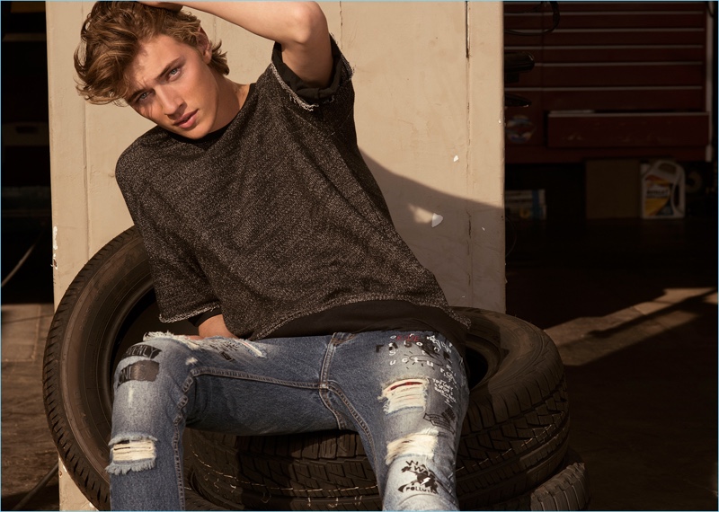 American model Lucky Blue Smith stars in Penshoppe's spring-summer 2017 DenimLab campaign.