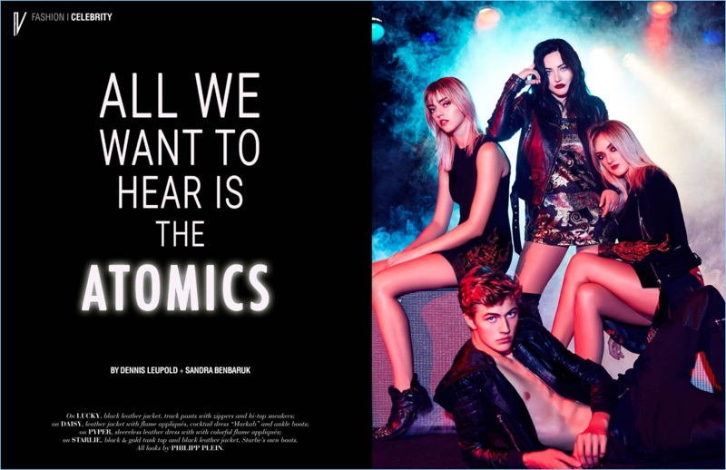  Dennis Leupold photographs Lucky Blue Smith and The Atomics in Philipp Plein.