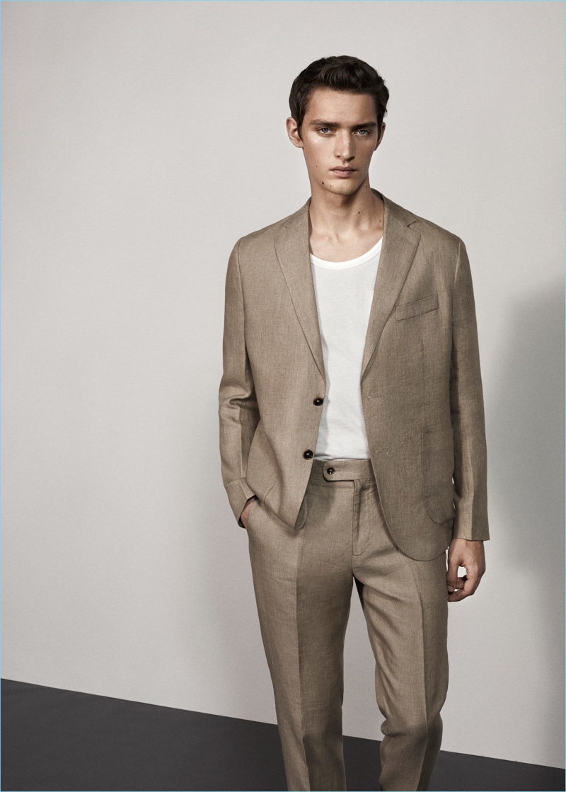 Mango Man Slim Fit Linen Suit