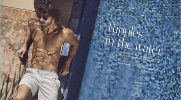 From Morocco with Love: Marlon Teixeira for Gentleman's Journal Marlon Teixeira wears Cutler & Gross sunglassres with Hemingsworth swim shorts.