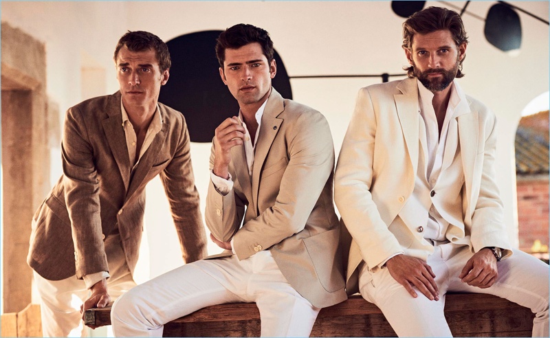 Top models Clément Chabernaud, Sean O'Pry, and RJ Rogenski star in Massimo Dutti's spring 2017 style edit.