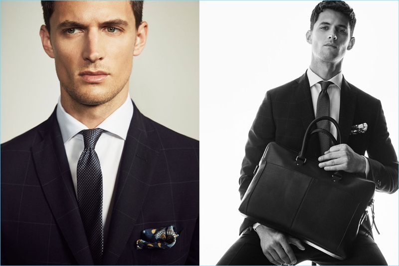 Suiting up, Garrett Neff wears sartorial fashions from Massimo Dutti.