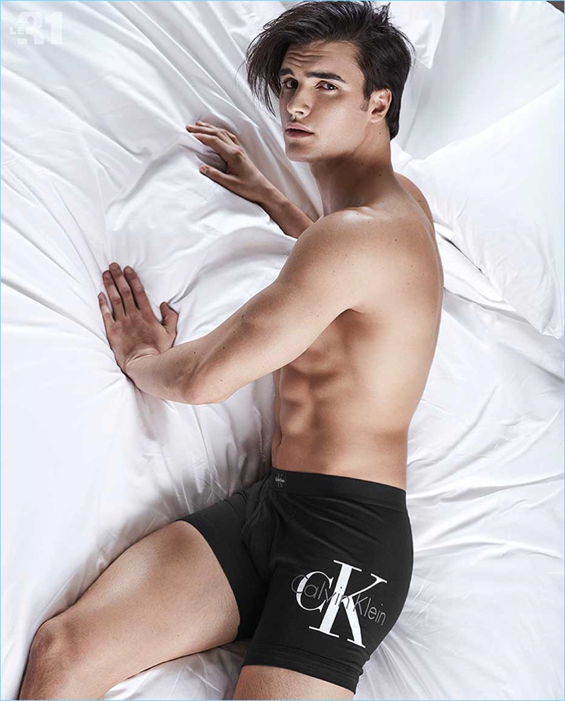 Wearing CK Calvin Klein underwear, Matthew Terry links up with Simons.