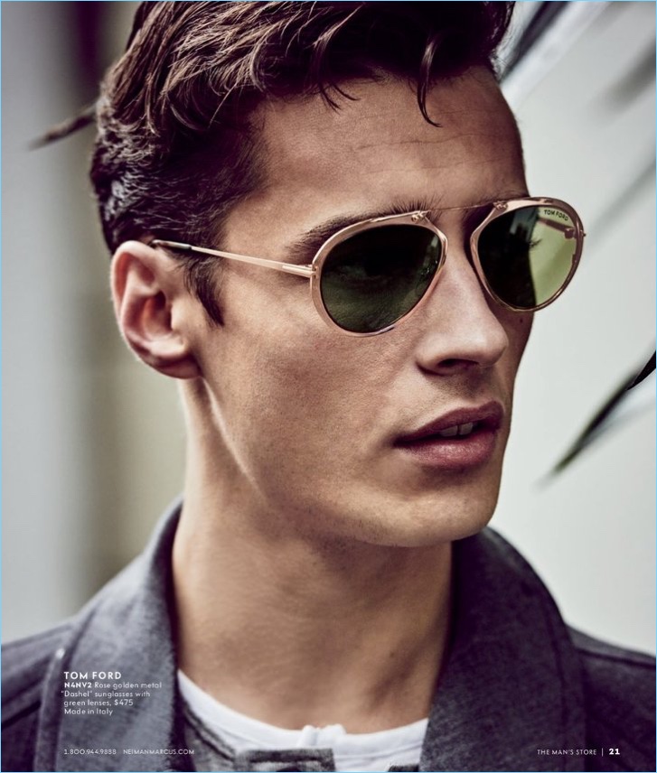 Front and center, Adrien Sahores wears Tom Ford sunglasses.