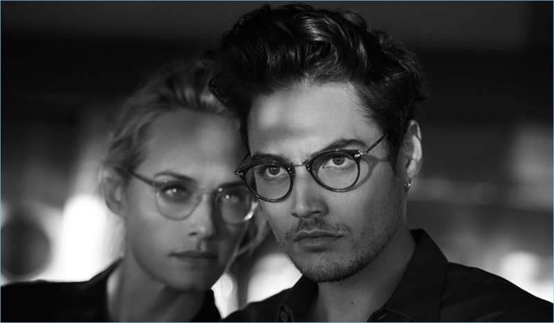 Models Amber Valletta and Levi Dylan front Oliver Peoples' Desert Stories campaign.