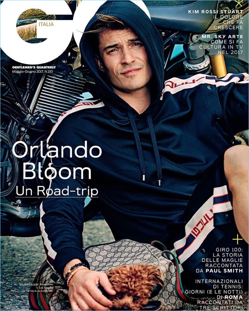 Orlando Bloom covers the May/June 2017 issue of GQ Italia.