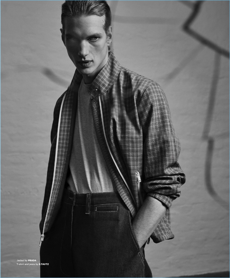 Paul Boche stars in a fashion editorial for Essential Homme.