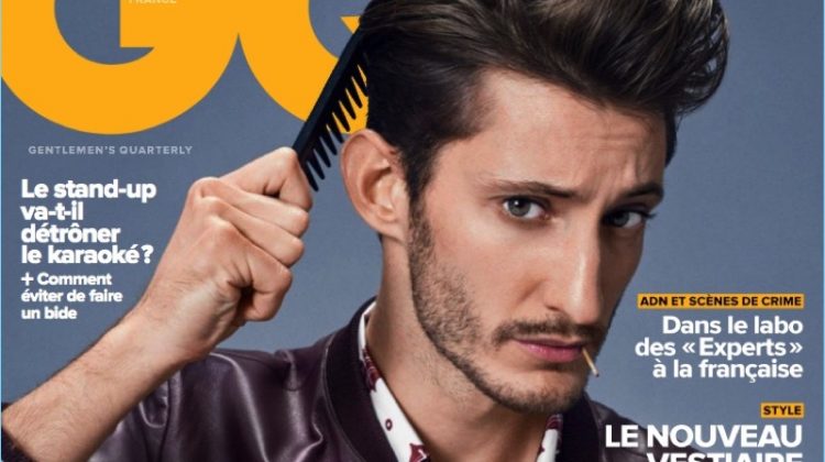 Pierre Niney covers the May 2017 issue of GQ France.