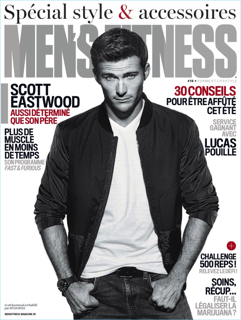 Actor Scott Eastwood covers the June 2017 issue of Men's Fitness France.