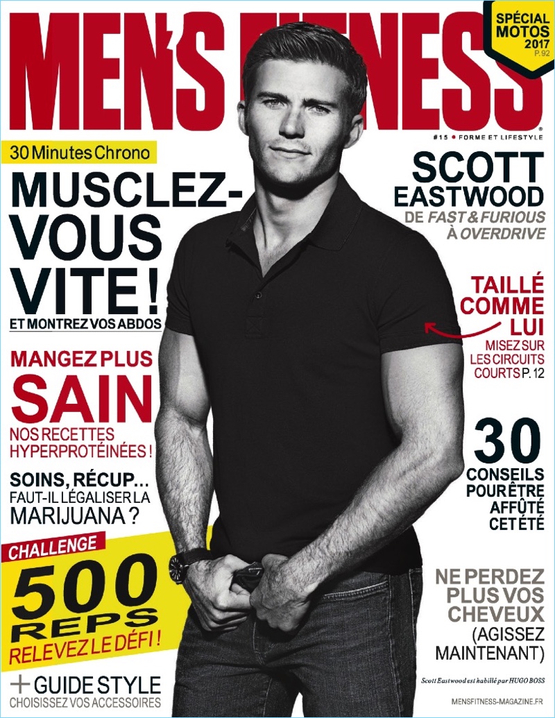 Scott Eastwood covers the June 2017 issue of Men's Fitness France.