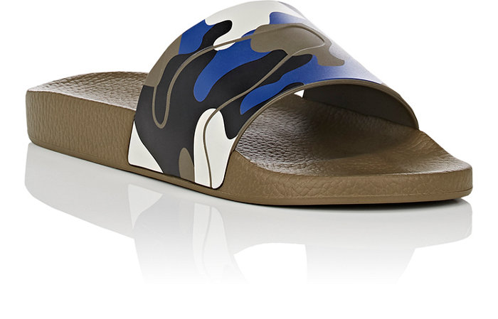 Valentino Mens Camouflage Slide Sandals
