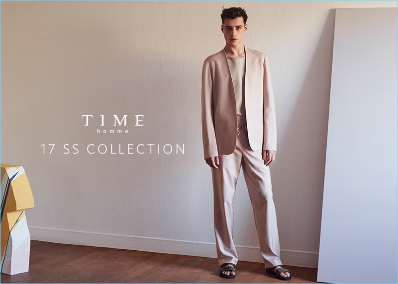 Adrien Sahores steps into fresh new fashions for Time Homme's spring-summer 2017 efforts.