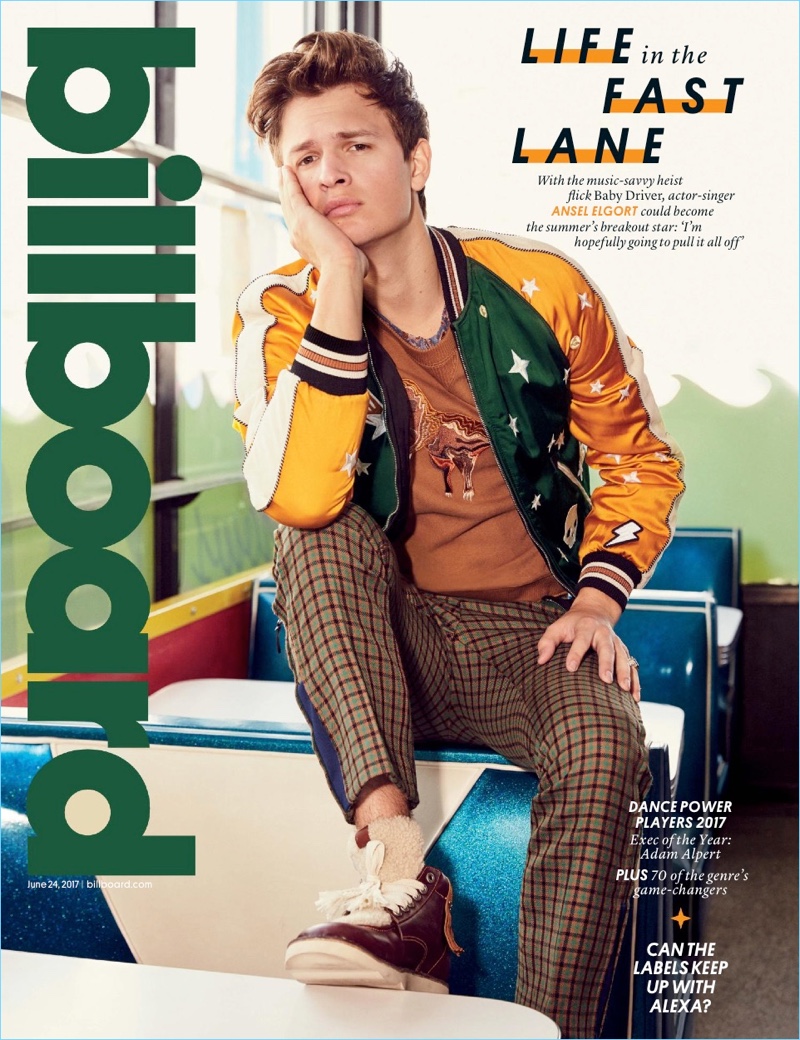 Ansel Elgort covers the June 2017 issue of Billboard magazine.