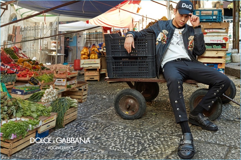 Singer Austin Mahone appears in Dolce & Gabbana's fall-winter 2017 campaign.