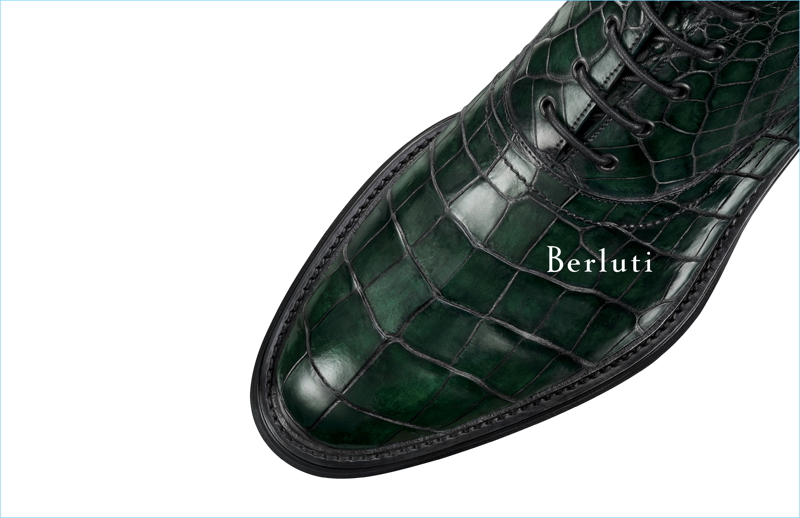 Creative director Haider Ackermann serves up a rich green alligator boot for Berluti's fall-winter 2017 lineup.