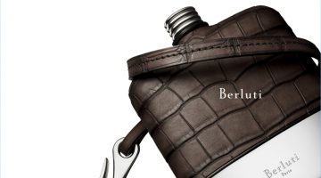 Berluti's Fall '17 Campaign is All About the Details Berluti showcases its alligator leather covered flask for its fall-winter 2017 campaign.