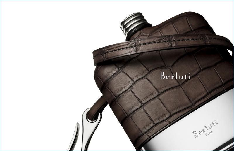 Berluti showcases its alligator leather covered flask for its fall-winter 2017 campaign. » Berluti's Fall '17 Campaign is All About the Details Berluti showcases its alligator leather covered flask for its fall-winter 2017 campaign.