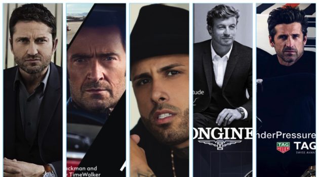 Gerard Butler, Hugh Jackman, Nicky Jam, Simon Baker, and Patrick Dempsey appear in advertising campaigns.