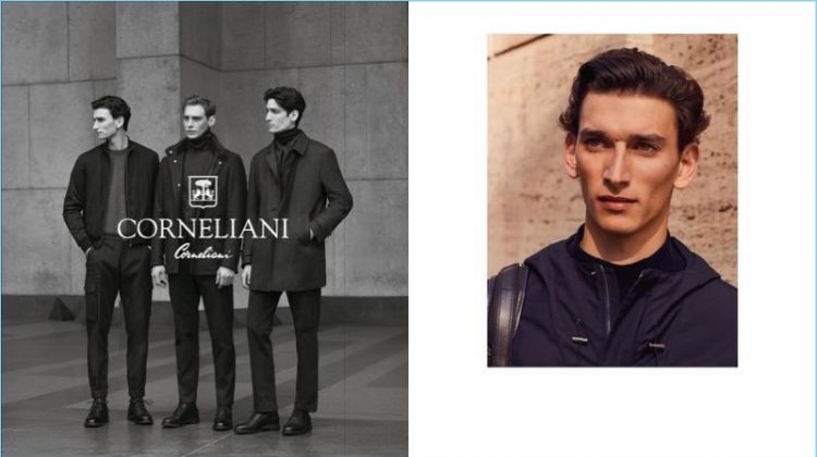 Thibaud Charon steals the spotlight for Corneliani's fall-winter 2017 campaign.