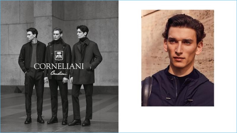 Thibaud Charon steals the spotlight for Corneliani's fall-winter 2017 campaign.