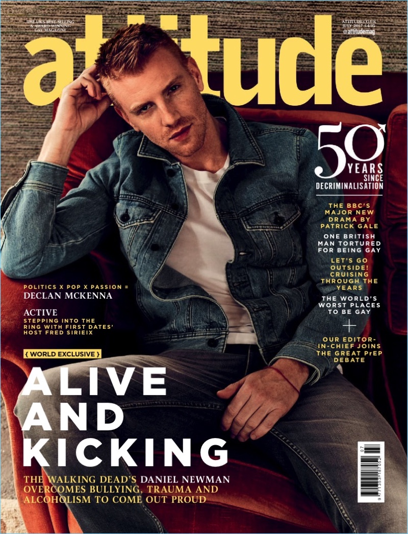 Daniel Newman covers the July 2017 issue of Attitude magazine.