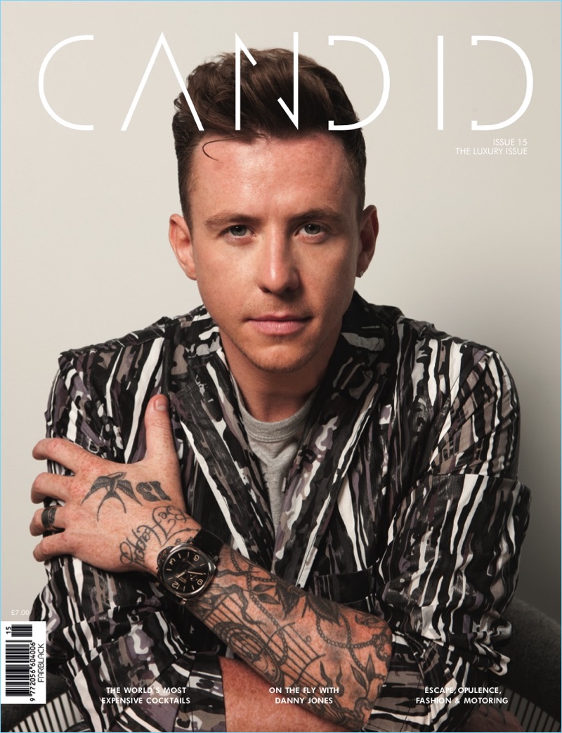 Danny Jones covers the luxury issue of Candid magazine.