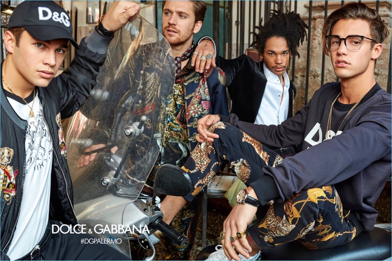 Austin Mahone, Tom Farrelly, Luka Sabbat and Cameron Dallas star in Dolce & Gabbana's fall-winter 2017 campaign.