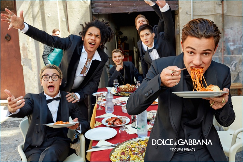 Brandon Thomas Lee, Luka Sabbat, Raffert Law, Tom Farrelly, XueDong Chen, and Cameron Dallas star in Dolce & Gabbana's fall-winter 2017 campaign.