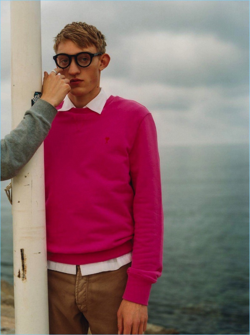 Dylan Moran 2017 Editorial GQ France David Hockney Inspiration Fashion Model Dylan Moran channels David Hockney for the pages of GQ France.