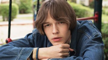 Carl wears shirt D&G, jacket Paul Smith, sweatpants Adidas, and scarf Fendi.