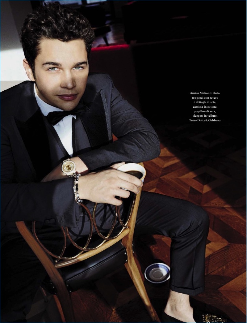 Austin Mahone wears a Dolce & Gabbana suit for the pages of GQ Italia. » Millennial Generation: Rafferty Law, Austin Mahone + More in Dolce & Gabbana for GQ Italia Austin Mahone wears a Dolce & Gabbana suit for the pages of GQ Italia.