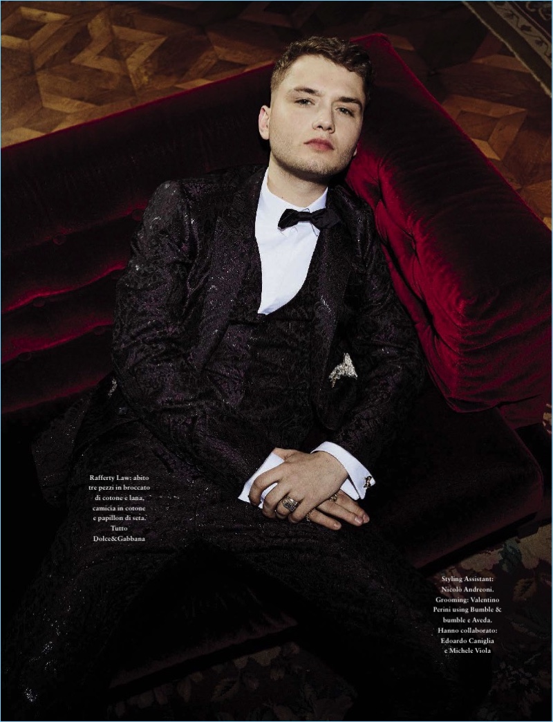 Tapping into a dandy edge, Rafferty Law wears Dolce & Gabbana. » Millennial Generation: Rafferty Law, Austin Mahone + More in Dolce & Gabbana for GQ Italia Tapping into a dandy edge, Rafferty Law wears Dolce & Gabbana.