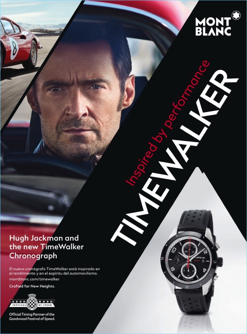 Hugh Jackman gets behind the wheel for Montblanc's snazzy campaign.