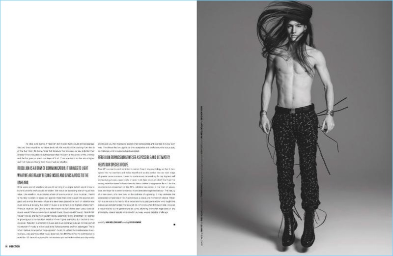 Ian Mellencamp goes shirtless for the pages of DSection magazine.
