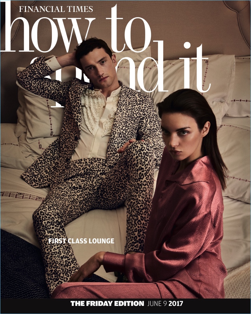 Models Jacob Coupe and Magda Laguinge cover the latest issue of How to Spend It.