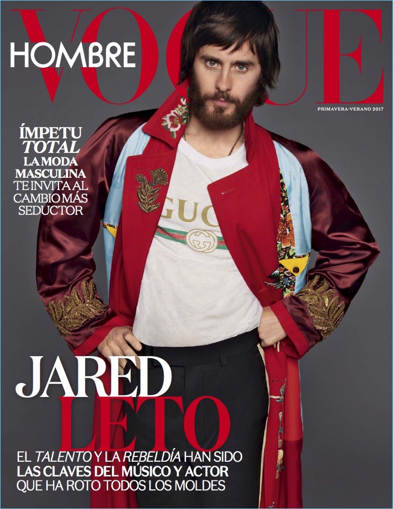 Jared Leto covers the spring-summer 2017 issue of Vogue Hombre.