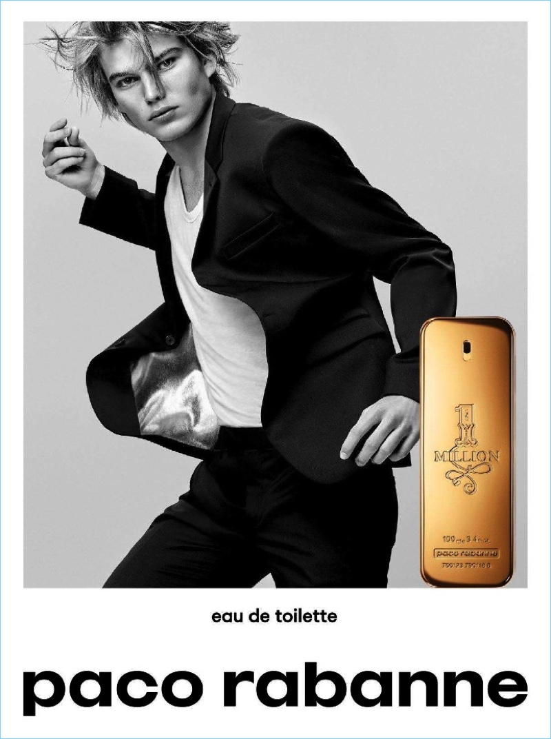 Jordan Barrett replaces Sean O'Pry as the face of Paco Rabanne's fragrance campaign.