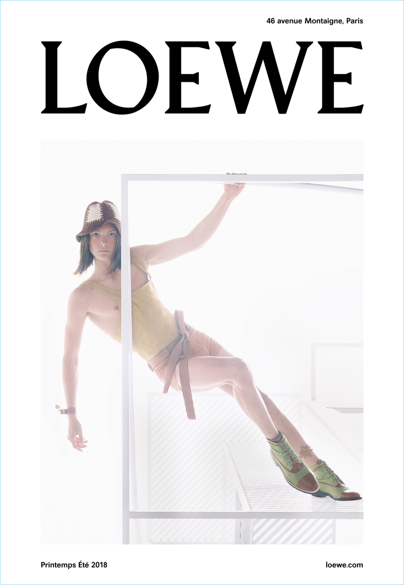 Steven Meisel photographs Oliver Sonne for Loewe's spring-summer 2018 advertising campaign.