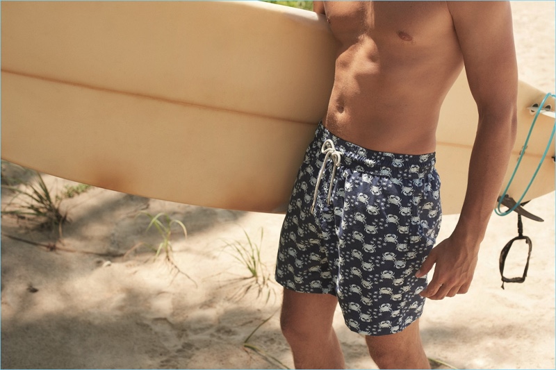 Love Brand & Co. delivers charming prints with swim shorts featuring patterns such as the brand's Two Crabs style.