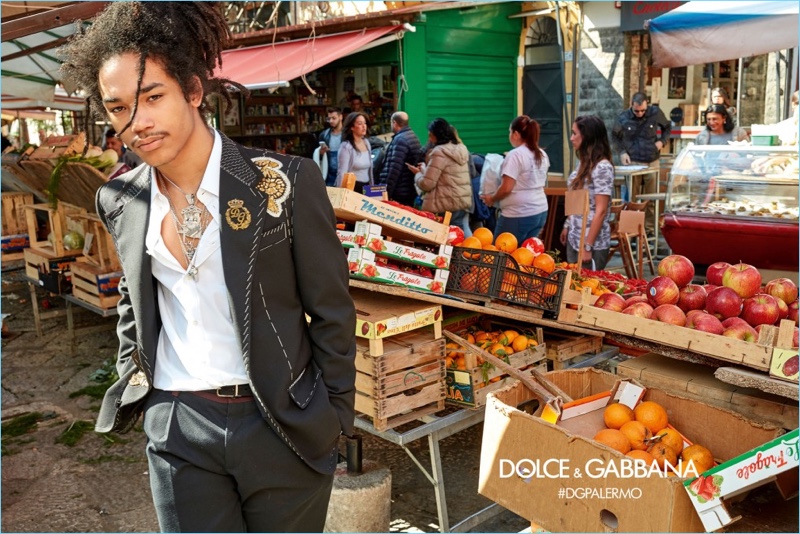 » Dolce & Gabbana's Millennials Go Solo for New Campaign Images Luka Sabbat 2017 Dolce Gabbana Fall Winter Campaign Suit