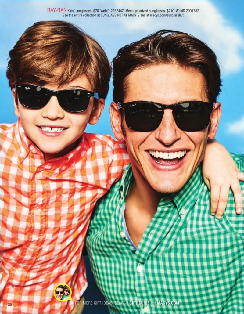 Parker Gregory wears Ray-Ban sunglasses $210.